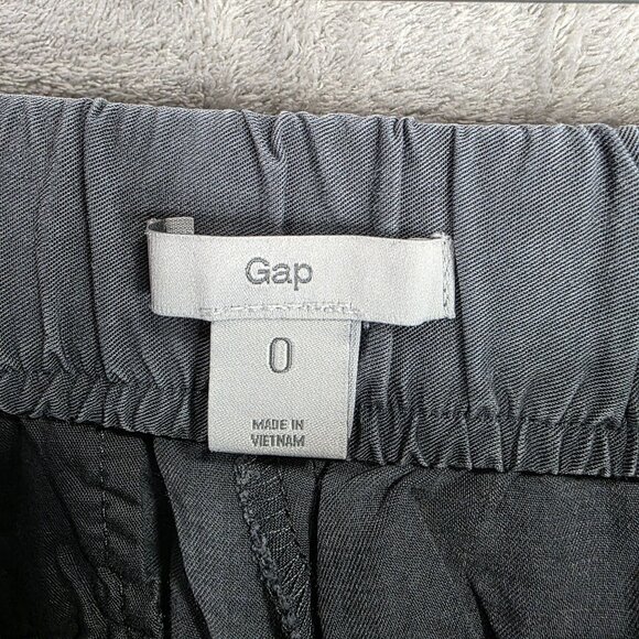 Womens Gap Gray 100% Tencel Pants Mid Rise Elastic Waist Size 0 - Picture 2 of 10